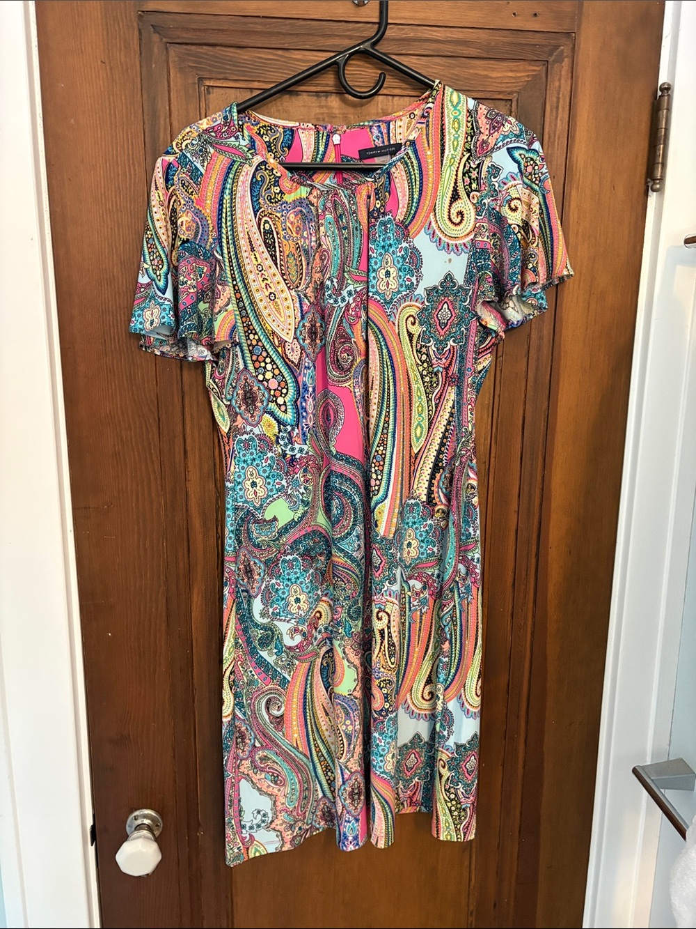 Bright Multicolor Paisley Short-Sleeve Women's Dress